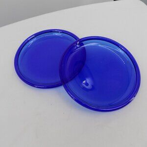 Lot of 2 Arcoroc Cocoon Sapphire Blue Dessert Bread Plates 7" diameter Vintage